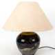 Art Deco-Lampe, Oralitglas, Entwurf August Walther Dresden, 1-flammig, beiger Stoffschirm, Ges,.H. 43 cm - Foto 1