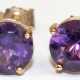 Ohrstecker, GG 375 /9 kt., Amethyste, Durchmesser ca. 5 mm - Foto 1