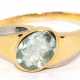 Ring, 585er GG, besetzt mit 1 oval facettiertem Aquamarin, Ges.-Gew. 3,58 g, RG 59 - photo 1