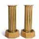 A PAIR OF RUSSIAN BRASS-MOUNTED BURR AND SATIN BIRCH COLUMNAR PEDESTALS - фото 1