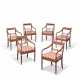 A SET OF SIX REGENCY RED PAINTED AND PARCEL-GILT ARMCHAIRS - photo 1