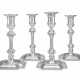 TWO PAIRS OF MATCHING ENGLISH SILVER AND SILVER-PLATED CANDLESTICKS - фото 1