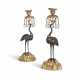 A PAIR OF EARLY VICTORIAN ORMOLU, PATINATED BRONZE AND ROCK CRYSTAL CANDLESTICKS - Foto 1