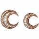 ANTIQUE PAIR OF DIAMOND AND ENAMEL CRESCENT BROOCHES - photo 1