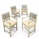 A SET OF FOUR SWEDISH CREAM AND POLYCHROME-PAINTED ARMCHAIRS - photo 1