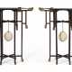 A PAIR OF REGENCY STYLE OCTAGONAL PARCEL-GILT SIDE TABLES WITH GLASS TOPS - фото 1