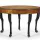 AN EMPIRE BRASS-MOUNTED MAHOGANY AND EBONIZED DEMILUNE GAMES TABLE - Foto 1