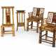 A PAIR OF BAMBOO AND SPLIT REED ARMCHAIRS; A BAMBOO AND SPLIT REED SIDE CHAIR; AND A BAMBOO AND LACQUER OCCASIONAL TABLE - photo 1