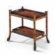 A RECTANGULAR JAPANNED AND PARQUERTY BAMBOO TIERED TRAY-TABLE - photo 1