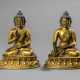 Zwei feine feuervergoldete Bronzen des Buddha - photo 1