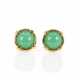 Chrysoprase ear clips - фото 1