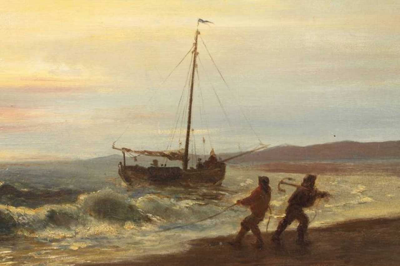 Prof. Carl Wilhelm Hübner, the return of the fishermen for sale — buy