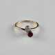 Filigraner Goldring mit Diamant und Rubin - Gelbgo - photo 1