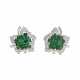 BULGARI MID-20TH CENTURY PAIR OF EMERALD AND DIAMOND BROOCHES - Foto 1