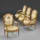 A SET OF FOUR LOUIS XVI GILT WALNUT FAUTEUILS - photo 1