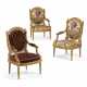 A SET OF THREE LOUIS XVI-STYLE GILTWOOD FAUTEUILS - photo 1