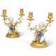 A PAIR OF LOUIS XV ORMOLU-MOUNTED CHINESE AND FRENCH PORCELAIN TWO BRANCH CANDELABRA - photo 1