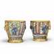 A PAIR OF RESTAURATION ORMOLU-MOUNTED CHINESE WUCAI PORCELAIN CACHE-POTS - фото 1