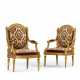 A PAIR OF LOUIS XVI GILTWOOD FAUTEUILS - фото 1