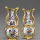 A PAIR OF FRENCH ORMOLU-MOUNTED CHINESE IMARI PORCELAIN TRIPLE-GOURD VASES - фото 1