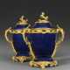 A PAIR OF LOUIS XV ORMOLU-MOUNTED CHINESE BLUE-GLAZED PORCELAIN POT-POURRI VASES - фото 1