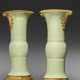 A PAIR OF LOUIS XVI ORMOLU-MOUNTED CHINESE CELADON-GLAZED PORCELAIN GU VASES - фото 1