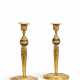 A PAIR OF CONSULAT ORMOLU AND PATINATED-BRONZE CANDLESTICKS - photo 1