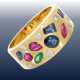 Ring: hochwertiger Goldschmiedering mit Farbsteinen und Brillanten, Londoner Goldschmiedearbeit, Markenschmuck - Foto 1