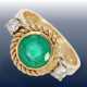 Ring: alter Smaragd/Brillant-Goldschmiedering - фото 1