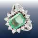 Ring: hochwertiger und äußerst dekorativer vintage Smaragd/Brillant-Goldschmiedering - фото 1