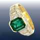 Ring: sehr wertvoller, sehr dekorativer und moderner Smaragd/Diamant-Damenring, Handarbeit, ca. 1,8ct Diamanten - Foto 1