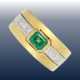 Ring: breiter Diamant/Smaragd-Goldschmiedering, hochfeine Qualität - photo 1