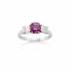 Cushion cut ct. 1.60 circa ruby and octagonal diam… - photo 1