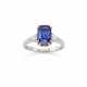 Octagonal ct. 5.64 sapphire, tapered diamond, plat… - photo 1