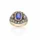 Oval ct. 3.65 sapphire, old mine and rose cut diam… - photo 1