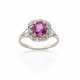 Oval ct. 3.07 circa pink sapphire, huit huit diamo… - photo 1