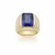 Octagonal ct. 16.63 sapphire yellow gold ring, g 2… - photo 1