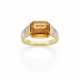 Octagonal ct. 4.00 circa yellow sapphire and bague… - фото 1