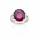 Oval ct. 9.30 circa ruby and triangular diamond wh… - photo 1