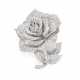 Diamond and white gold rose shaped brooch, diamond… - photo 1