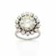 Round ct. 4.24 diamond and white gold ring accente… - photo 1