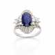 Oval ct. 2.00 circa sapphire white gold ring accen… - photo 1