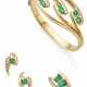 Diamond, emerald and yellow gold jewellery set com… - фото 1