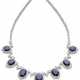 Round and baguette diamond, sapphire and white gol… - фото 1