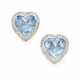 Heart shaped light blue topaz and diamond white go… - фото 1