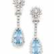 Pear shaped blue topaz and diamond white gold pend… - фото 1