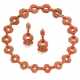 Orange coral and yellow gold jewellery set compris… - фото 1