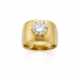 Round ct. 2.45 diamond and yellow gold band ring, … - фото 1