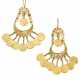 Yellow gold pendant earrings with coins, g 42.44 c… - photo 1