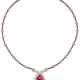 Diamond, ruby and white gold necklace accented wit… - Foto 1